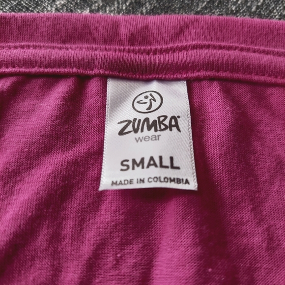 Zumba V-Neck Fringe Top Mulberry S - Picture 4 of 7